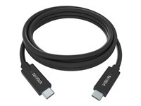 Vision - USB-kabel - 24 pin USB-C (hane) till 24 pin USB-C (hane) - Thunderbolt 3 / USB 3.0 / USB 3.1 Gen 1 - 3 A - 2 m - svart TC 2MUSBC/BL