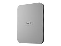 LaCie Mobile Drive STLP2000400 - Hårddisk - 2 TB - extern (portabel) - USB 3.2 Gen 1 (USB-C kontakt) - moon silver - med 3 års Seagate Rescue Data Recovery STLP2000400