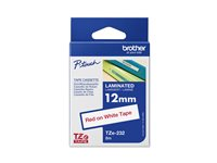 Brother TZe-232 - Standardlim - rött på vitt - Rulle (1,2 cm x 8 m) 1 kassett(er) bandlaminat - för Brother PT-D210, D600, H110; P-Touch PT-1005, D450, H110, P900; P-Touch Cube Plus PT-P710 TZE232