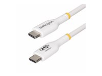 StarTech.com 1m USB C Charging Cable, USB-IF Certified USB-C Cable, 240W - USB-kabel - 24 pin USB-C (hane) till 24 pin USB-C (hane) - USB 2.0 - 48 V - 5 A - 1 m - halogenfri, passiv, utökat effektområde (EPR), USB-strömförsörjning (240W), Stöd för Power Delivery 3,1 - vit USB2EPR1MW