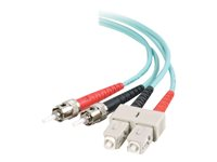 C2G SC-ST 10Gb 50/125 OM3 Duplex Multimode PVC Fiber Optic Cable (LSZH) - Nätverkskabel - ST-läge (multi-mode) (hane) till SC-läge (multi-mode) (hane) - 3 m - fiberoptisk - duplex - 50/125 mikron - OM3 - halogenfri - havsblå 85524