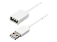 StarTech.com 1m White USB 2.0 Extension Cable Cord - A to A - USB Male to Female Cable - 1x USB A (M), 1x USB A (F) - White, 1 meter (USBEXTPAA1MW) - USB-förlängningskabel - USB (hona) till USB (hane) - USB 2.0 - 1 m - formpressad - vit - för P/N: MSDREADU2OTG, USBEXTPAA2MW, USBEXTPAA3MW, USBPAUB1MW, USBPAUB2MW, USBPAUB50CMW USBEXTPAA1MW