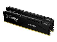 Kingston FURY Beast - DDR5 - sats - 32 GB: 2 x 16 GB - DIMM 288-pin - 6400 MHz / PC5-51200 - CL32 - 1.4 V - ej buffrad - on-die ECC - svart KF564C32BBEK2-32