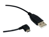 StarTech.com 6 ft. (1.8 m) Right Angle Micro USB Cable - USB 2.0 A to Right Angle Micro B - Black - Micro USB Cable (UUSBHAUB6RA) - USB-kabel - USB (hane) till mikro-USB typ B (hane) - 1.8 m - 90° anslutning - svart - för P/N: ST4200MINI2, USB2PCARBK, USB2PCARBKS, USBEXTAA6BK, USBLT2PCARW, USBUB2PCARB UUSBHAUB6RA