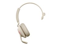Jabra Evolve2 65 UC Mono - Headset - på örat - konvertibel - Bluetooth - trådlös - USB-A - ljudisolerande - beige - med laddningsställ 26599-889-988