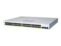 Cisco Business 220 Series CBS220-48P-4G - Switch - smart - 48 x 10/100/1000 (PoE+) + 4 x gigabit SFP (upplänk) - rackmonterbar - PoE+ (382 W) - återanvänd CBS220-48P-4GUK-RF
