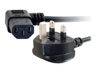 C2G Universal Power Cord - Strömkabel - BS 1363 (hane) till power IEC 60320 C13 - 5 m - 90° kontakt, formpressad - svart 88522