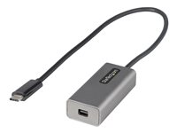 StarTech.com USB C to Mini DisplayPort Adapter, 4K 60Hz USB-C to mDP Adapter Dongle, USB Type-C to Mini DP Monitor/Display, Video Converter, Works w/ Thunderbolt 3, 12" Long Attached Cable - DP Alt Mode, mDP 1.2 (CDP2MDPEC) - Videokort - 24 pin USB-C (hane) till Mini DisplayPort (hona) - Displayport 1.2/Thunderbolt 3 - 30.6 cm - 4K60Hz (3840 x 2160) stöd - grå CDP2MDPEC