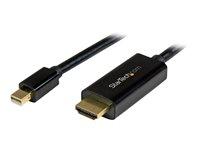 StarTech.com 2 m Mini DisplayPort till HDMI-kabel - 4K 30 Hz Video - mDP till HDMI-kabeladapter - Mini DP eller Thunderbolt 1/2 Mac/PC till HDMI-skärm/monitor - mDP till HDMI konverterarkabel - Adapterkabel - Mini DisplayPort hane till HDMI hane - 2 m - svart - stöd för 4K MDP2HDMM2MB