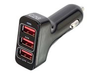 C2G Smart - Strömadapter för bil - 4.8 A - 3 utdatakontakter (USB) - svart 80923