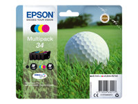 Epson 34 - 4-pack - svart, gul, cyan, magenta - original - blister - bläckpatron - för WorkForce Pro WF-3720, WF-3720DWF, WF-3725DWF C13T34664010