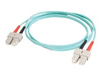 C2G SC-SC 10Gb 50/125 OM3 Duplex Multimode PVC Fiber Optic Cable (LSZH) - Nätverkskabel - SC-läge (multi-mode) (hane) till SC-läge (multi-mode) (hane) - 2 m - fiberoptisk - duplex - 50/125 mikron - OM3 - halogenfri - havsblå 85514