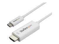 StarTech.com 3ft (1m) USB C to HDMI Cable, 4K 60Hz USB Type C to HDMI 2.0 Video Adapter Cable, Thunderbolt 3 Compatible, Laptop to HDMI Monitor/Display, DP 1.2 Alt Mode HBR2 Cable, White - 4K USB-C Video Cable (CDP2HD1MWNL) - Adapterkabel - USB-C hane till HDMI hane - 1 m - vit - 4K60Hz (3840 x 2160) stöd - för P/N: TB4CDOCK CDP2HD1MWNL