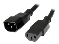 StarTech.com 2 m strömförlängningskabel, C14 till C13, 10 A 125 V, 18AWG, förlängningskabel för datorer, IEC-320-C14 till IEC-320-C13 AC-förlängningskabel för strömförsörjning, UL-listad - Förlängningskabel för ström - IEC 60320 C14 till power IEC 60320 C13 - 1.8 m - svart - för P/N: PS2POWER230 PXT100