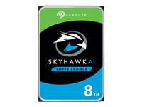 Seagate SkyHawk AI ST8000VE001 - Hårddisk - 8 TB - inbyggd - 3.5" - SATA 6Gb/s - buffert: 256 MB - med 3 års Seagate Rescue Data Recovery ST8000VE001