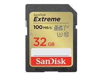 SanDisk Extreme PLUS - Flash-minneskort - 32 GB - UHS-I U3 / Class10 - SDHC UHS-I SDSDXWT-032G-GNCIN