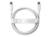 empower - USB-kabel - 24 pin USB-C (hane) till 24 pin USB-C (hane) - USB 2.0 - 48 V - 5 A - 2 m - Fast Power Charging (240W) - silvervit EM86681
