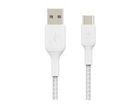 Belkin BoostCharge - USB-kabel - 24 pin USB-C (hane) till USB (hane) - 15 cm - vit CAB002BT0MWH