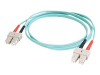 C2G SC-SC 10Gb 50/125 OM3 Duplex Multimode PVC Fiber Optic Cable (LSZH) - Nätverkskabel - SC-läge (multi-mode) (hane) till SC-läge (multi-mode) (hane) - 10 m - fiberoptisk - duplex - 50/125 mikron - OM3 - halogenfri - havsblå 85518