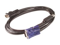 APC - Tangentbords-/video-/muskabel - USB, HD-15 (VGA) till HD-15 (VGA) - 3.66 m - för P/N: AP5201, AP5202, AP5808, AP5816, KVM1116R AP5257