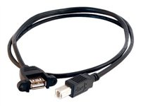 C2G Panel Mount Cable - USB-kabel - USB typ B (hane) till USB (hona) - 91 cm - formpressad - svart 28069