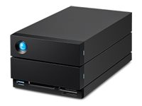 LaCie 2big Dock - Hårddiskarray - 60 TB - 2 fack (SATA-600) - HDD 30 TB x 2 - Thunderbolt 4, USB 3.2 Gen 2 (extern) - med 5 års återställningsserviceplan för att rädda data STLG60000400