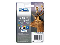 Epson T1306 Multipack - 3-pack - 30.3 ml - XL - gul, cyan, magenta - original - bläckpatron - för Stylus Office BX630, BX635, BX935; WorkForce WF-3010, 3520, 3530, 3540, 7015, 7515, 7525 C13T13064012