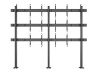 Multibrackets M Floormount Column Pro 3x3 - Ställ - tresidig - för 3x3 videovägg - plast, aluminium, stål - svart - skärmstorlek: 32"-65" - montering golv till vägg 7350105213441