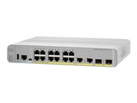 Cisco Catalyst 3560CX-12PD-S - Switch - Administrerad - 12 x 10/100/1000 (PoE+) + 2 x kombinations-SFP+ - skrivbordsmodell, rackmonterbar, DIN-skenmonterbar, väggmonterbar - PoE+ (240 W) - återanvänd WS-C3560CX12PDS-RF
