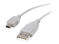 StarTech.com 10 ft. (3 m) USB to Mini USB Cable - USB 2.0 A to Mini B - White - Mini USB Cable (USB2HABM10) - USB-kabel - USB (hane) till mini-USB typ B (hane) - USB 2.0 - 3 m - grå - för P/N: HDBOOST4K2, KITBXAVHDPNA, KITBXDOCKPNA, SV565FXHD4KU, SV565HDIP, USB2001EXT2PNA USB2HABM10