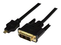 StarTech.com 2m Micro HDMI to DVI-D Cable - M/M - 2 meter Micro HDMI to DVI Cable - 19 pin HDMI (D) Male to DVI-D Male - 1920x1200 Video (HDDDVIMM2M) - Adapterkabel - DVI-D hane till 19 pin micro HDMI Type D hane - 2 m - skärmad - svart HDDDVIMM2M