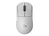 Logitech G PRO X SUPERLIGHT 2 - Mus - optisk - 5 knappar - trådlös - 2.4 GHz - USB Logitech LIGHTSPEED-mottagare - vit 910-006639