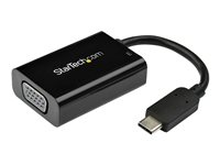 StarTech.com USB C till VGA-adapter med strömförsörjning - videokonverterare USB Type-C till VGA-skärm för 1080p, med laddning - strömförsörjning på 60 W för direktladdning - Thunderbolt 3-kompatibel - svart - USB/VGA-adapter - 24 pin USB-C (hane) till HD CDP2VGAUCP