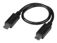 StarTech.com 8in Micro USB to Micro USB Cable - Male to Male - Micro USB OTG Cable for Your Mobile Device (UUUSBOTG8IN) - USB-kabel - mikro-USB typ B (hane) till mikro-USB typ B (hane) - USB OTG - 20.32 cm - svart UUUSBOTG8IN