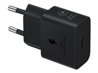 Samsung EP-T2510N - Strömadapter - 25 Watt - 3 A - PD 3.0, SFC, PD/PPS (24 pin USB-C) - på kabel: USB-C - svart EP-T2510NBEGEU