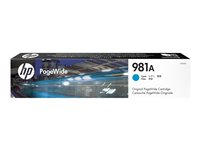 HP 981A - 70 ml - cyan - original - PageWide - bläckpatron - för PageWide Enterprise Color MFP 586; PageWide Managed Color E55650 J3M68A