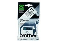 Brother M-K231SBZ - Svart på vitt - Rulle (1,2 cm x 4 m) 1 kassett(er) blister - ej laminerat band - för P-Touch PT-55, PT-65, PT-75, PT-80, PT-85, PT-BB4, PT-M95 MK231SBZ