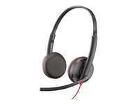 Poly Blackwire 3225 - Blackwire 3200 Series - headset - på örat - kabelansluten - 3,5 mm kontakt, USB-C - svart - Certifierad för Skype for Buisness, Cisco Jabber-certifierad, Avaya-certifierad, UC-certifierad 8X229AA