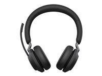 Jabra Evolve2 65 MS Stereo - Headset - på örat - Bluetooth - trådlös - USB-C - ljudisolerande - svart - med laddningsställ - Certifierad för Microsoft-teams 26599-999-889