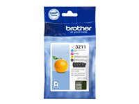 Brother LC3211 Value Pack - 4-pack - svart, gul, cyan, magenta - original - bläckpatron - för Brother DCP-J572, DCP-J772, DCP-J774, MFC-J890, MFC-J895 LC3211VAL