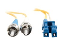 C2G LC-ST 9/125 OS1 Duplex Singlemode PVC Fiber Optic Cable (LSZH) - Patch-kabel - ST enkelläge (hane) till LC enkelläge (hane) - 3 m - fiberoptisk - duplex - 9 / 125 mikrometer - OS1 - halogenfri - gul 85597