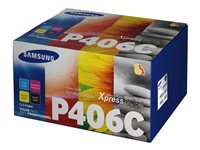 Samsung CLT-P406C - 4-pack - svart, gul, cyan, magenta - original - tonerkassett (SU375A) - för Samsung CLX-3300, 3302, 3303, 3304, 3305, 3306, 3307, SCX-3300, 3301, 3305, 3306 SU375A