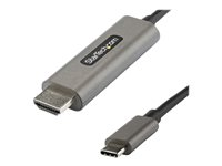 StarTech.com 1 m USB C till HDMI-kabel på 4K 60 Hz med HDR10 - Ultra HD USB Type-C till 4K HDMI 2.0b-videokabeladapter - USB-C till HDMI HDR-skärmkonverterare - DP 1.4 Alt Mode HBR3 - Adapterkabel - USB-C hane till HDMI hane - 1 m - svart - stöd för 4K, aktiv CDP2HDMM1MH