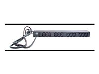 APC Basic Rack-Mount PDU - Grenuttag (kan monteras i rack) - AC 208/230 V - ingång: IEC 60320 C20 - utgångskontakter: 12 (power IEC 60320 C13) - 1U - 19" - 2.5 m sladd - svart - för P/N: SMTL1000RMI2UC, SMX1000C, SMX1500RM2UC, SMX1500RM2UCNC, SMX750C, SMX750CNC AP9565