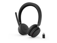 Lenovo 6550 - Headset - på örat - Bluetooth - trådlös - aktiv brusradering - svart - Certifierad för Microsoft-teams 4XD1S19778
