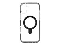 Zagg Santa Cruz Snap - Baksidesskydd för mobiltelefon - med ringstativ - MagSafe-kompatibilitet - grafen - svart, transparent - för Apple iPhone 16 Plus 702315502