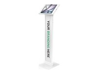 Compulocks iPad Air M2 & M3 13", Apex Enclosure Brandable Floor Stand - White - Ställ - för surfplatta - märkningsbar - låsbar - metall, polypropylen - vit - skärmstorlek: 13" - monteringsgränssnitt: 100 x 100 mm - golvstående - för Apple 13-inch iPad Air (M2, M3) 140W13APXW