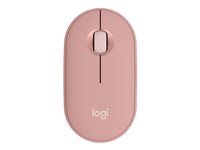 Logitech Pebble Mouse 2 M350s - Mus - optisk - 3 knappar - trådlös - Bluetooth 5.2 LE - tonal rose 910-007014