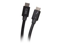 C2G 2.5ft Thunderbolt 4 USB C Cable - USB C to USB C - 40Gbps - M/M - Thunderbolt-kabel - 24 pin USB-C (hane) till 24 pin USB-C (hane) - USB 3.2 / DisplayPort 2.1 / Thunderbolt 4 - 30 V - 76 cm - 4K60 Hz (4096 x 2160) stöd, USB-strömförsörjning (100W), 8K60Hz stöd, Ethernet-stöd - svart C2G28886