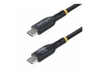 StarTech.com 3m USB C Charging Cable, USB-IF Certified USB-C Cable, 240W - USB-kabel - 24 pin USB-C (hane) till 24 pin USB-C (hane) - USB 2.0 - 48 V - 5 A - 3 m - halogenfri, passiv, utökat effektområde (EPR), Stöd för Power Delivery 3,1 - svart USB2EPR3M
